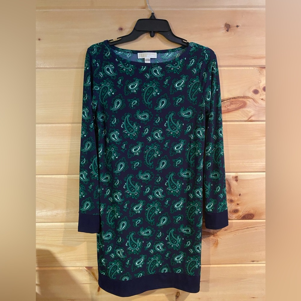 Michael Kors Paisley Print Dress - Green and Blue Size Small